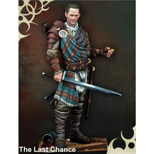 Assembly Unpainted Scale 1/24 75mm The Last Chance warrior -75mm Historical toy Resin Model Miniature Kit