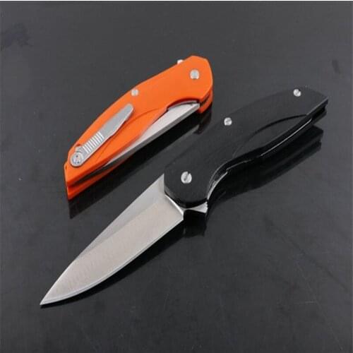 Folding knife Bear head steel Scholar 5CR15MOV blade handle G10 High hardness harp Blade Tactical Folding Outdoor Camping EDC