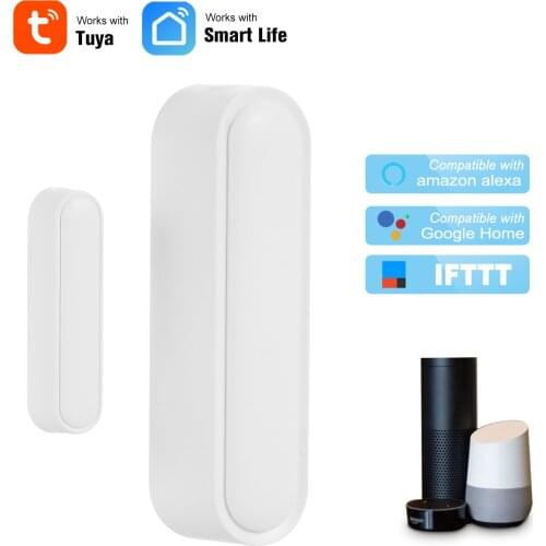 Smar tWIFI Door Sensor APP Control Smart Home Security Alarm Sensor Switch Wireless Detector Compatible with Alexa Google Home