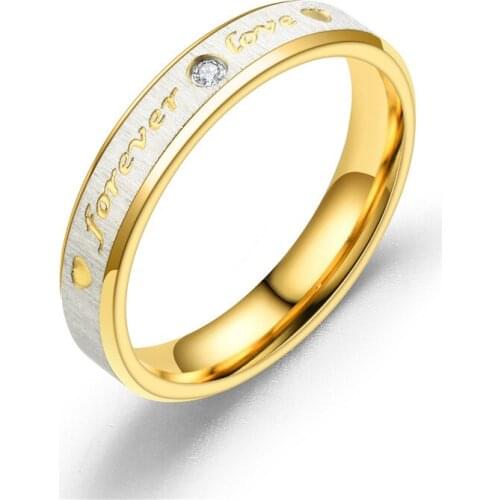 Wedding Band European and American Fashion New Couple Sand Face with Stone Pair Ring Forever Love Crown Ring Ring Set