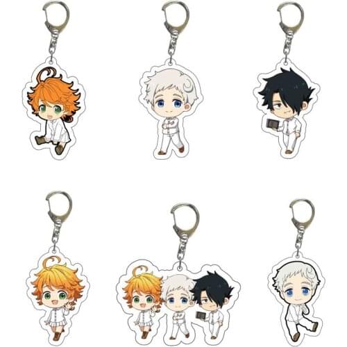 Yakusoku no The Promised Neverland Emma Norman Anime Acrylic Pendant Figure Keychain Keyring Collection Model Toy Gift Cosplay