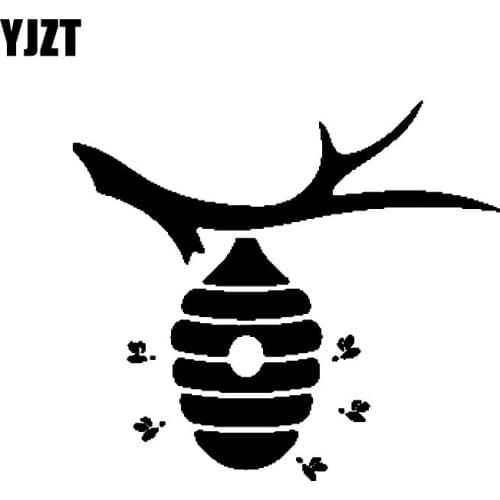 YJZT 15.2CM*13.4CM Branches And eehives Car Sticker Vinyl Decal Cute Black/Silver C19-0132