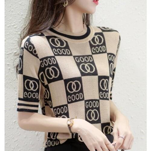TSXT 2021 New Korean Version Of Summer Fashion Casual Round Neck Hollow Hanging Neck Bare Back Short Sleeve T Shirt