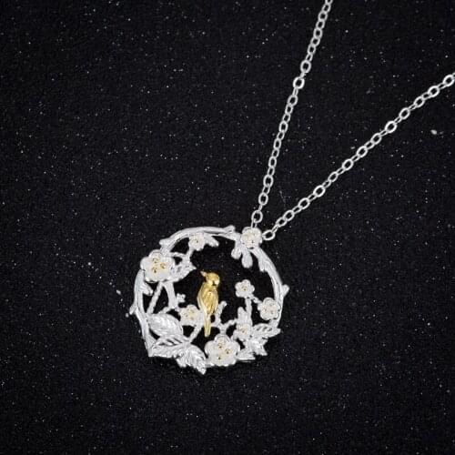 Shuangshuo Boho Fashion Bird Branch Necklaces & Pendants Animal Choker Necklace Long Chain Necklace Women Jewelry collier femme