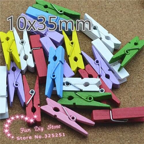 20pcs/pack Wholesale Price Cute colorful Wood Clip Mini Craft Pegs Cloth Photo Hanging Spring Clips pinch