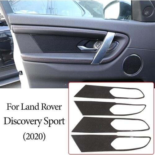 4pcs Car Door Inner Handle Decoration Panel Cover Trim ABS Carbon Fiber For Land Rover Discovery Sport 2020 Interior Accessories