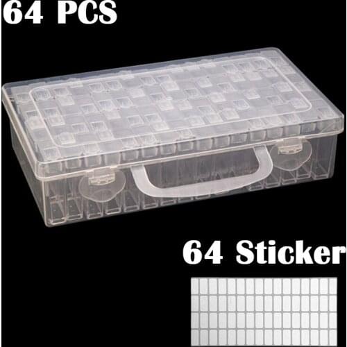 64 PCS Diamond Painting Tools Beads Container Rhinestone Diamond Embroidery Stone Storage Accessory Mosaic Convenience Box
