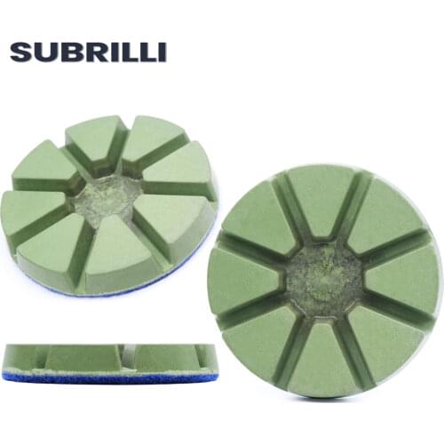 SUBRILLI 3pcs 3" Diamond Floor Polishing Pads Stone Granite Marble Concrete Floor Renew Sanding Discs Repair Resin Bond Abrasive
