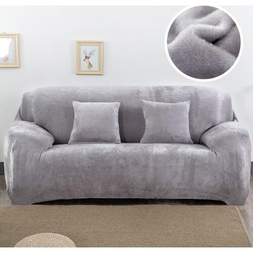 Velvet Plush Sofa Cover Stretch Big Elasticity Sofa Covers Washable Couch Covers Sofa Furniture All Wrap Single Slipcover Home