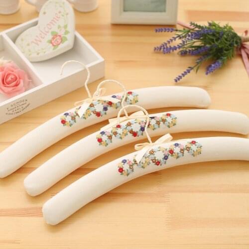 White Satin Padded Coat Clothes Hook Hangers, Hanger Hook Closet Organizer Promotion Free Shipping