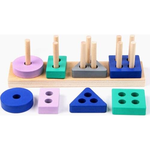 Wooden Building Blocks Wooden Montessori Toy Early Learning Educational Toys Brain Development Kids Toy for Boys Girl NSV