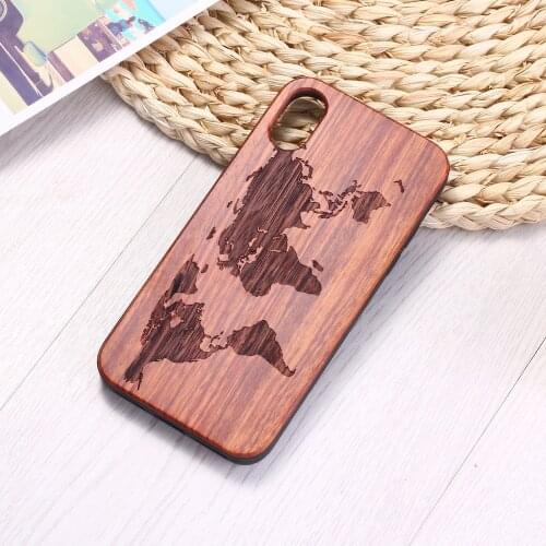 World Map Adventure Travel Engraved Wood Phone Case Coque Funda For iPhone 6 6S 6Plus 7 7Plus 8 8Plus XR X XS Max 11 Pro Max