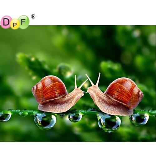 DPF DIY diamond painting cross needlework "Snails Lovers" square diamond Stone full of the picture diamond cross stitch crafts