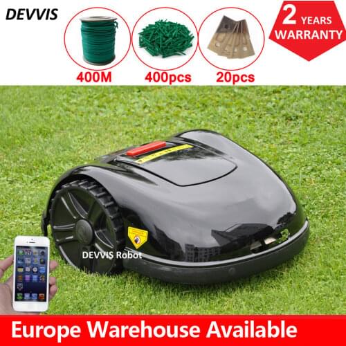 Two Year Warranty Smartphone APP Contorl Robot Auto Grass Cutter E1600 With 6.6AH Li-ion Battery+100m wire+100pcs pegs