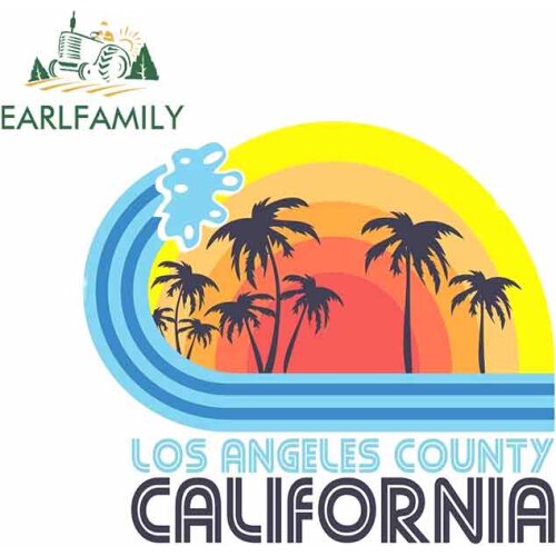 EARLFAMILY 13cm x 11.6cm for Los Angeles California Funny Car Stickers Motorcycle RV VAN 3D Car Accessories JDM Vinyl Comic Sign