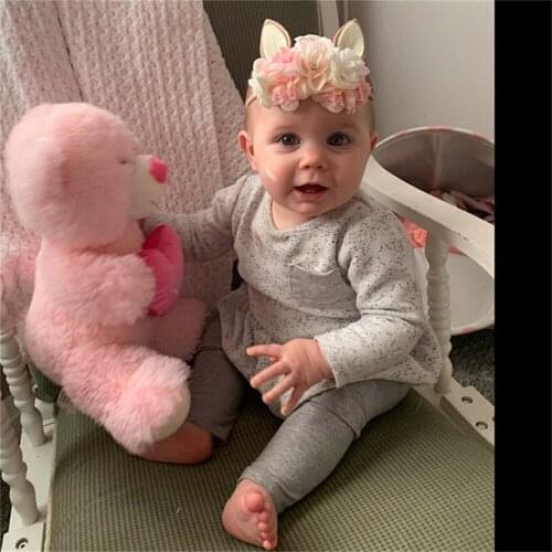 Cartoon Bunny Ears Elastic Nylon Baby Girl Headband Vintage Easter Rabbit Hairband Flower Crown Kids Hair Accessories Bandeau