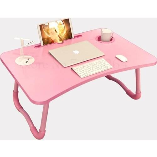 Computer Desk Bed Foldable Rechargeable With Lamp Usb Small Fan Lazy Table As Table Bedroom With Student Desk