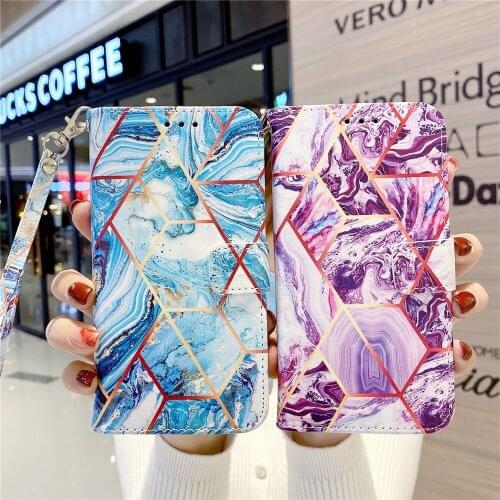 Flip Leather Phone Case On For Samsung S20 FE S20 Plus S20 Lite Note 20 Ultra Marble Embossing Card slot Wallet Book Style Cover