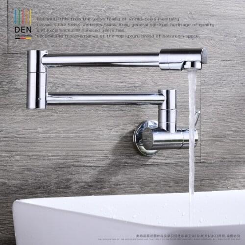 Kitchen sink faucet 360 degree rotating folding hot and cold water faucet
