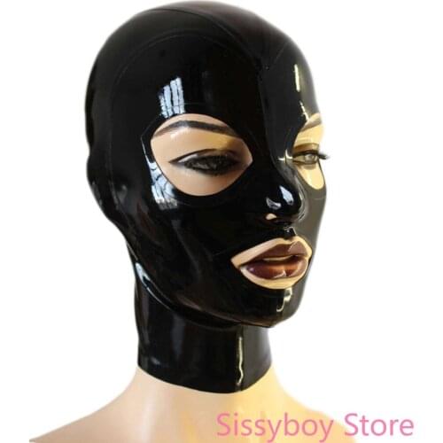 Sex Latex Mask Open Eyes and Nostrils Rubber Unisex Hood Unique Club Wear Black Supersoft Mask Fashion Funny