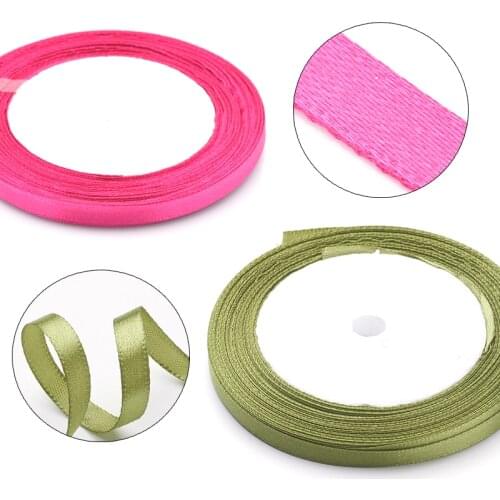 7mm wide, 25yards/roll Satin Ribbon for Jewelry Making Decoration DIY Home Party, Black Pink Blue Purple Red