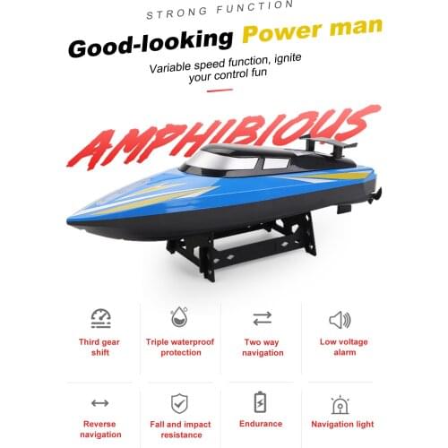 Remote Control Boats 2.4G 20km/h High Speed RC Boat 40min Working Time Remote Control Toy Gift for Kids Adults