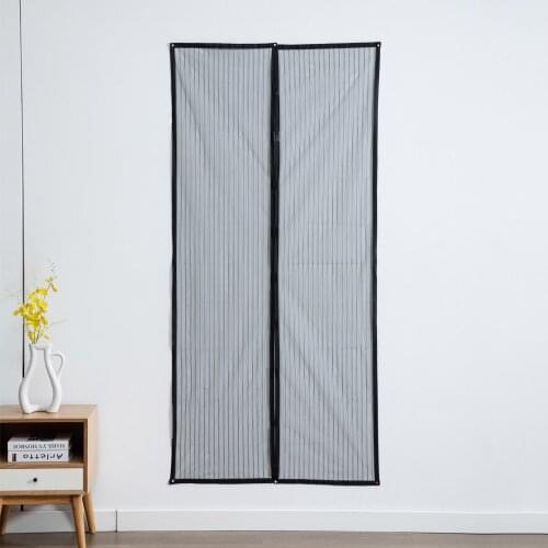 Magnetic Screen Door Net with Adhesive Tape and Thumbtacks Preventing Mosquito Insects for Bedroom Baby Room Patio Balcony Black
