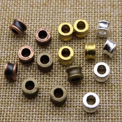 30pcs/lot Big Large Hole 4mm Metal Spacer Beads for Jewelry Making fit DIY Handmade Charm Bracelet Jewelry Findings