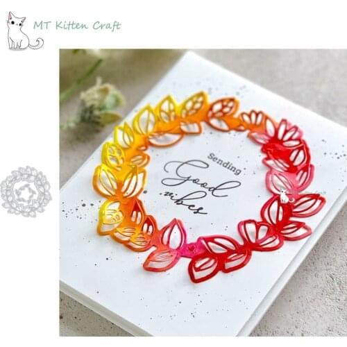MT Craft Metal Cutting Dies Leaf ring frame Scrapbooking Photo Album Decorative Embossing Stencils Paper Cards Crafts Die Cuts
