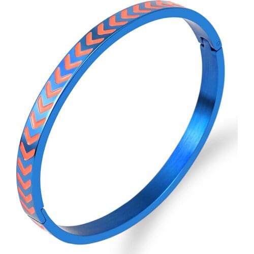 Fashion Punk Arrow Charm Cuff Enamel Bracelet & Bangles Multicolor Titanium Steel Jewelry Love Bangle For Women Accessories Gift