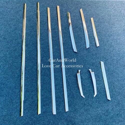 Stainless Steel For Honda Fit 2020 2021 Door Window Center Pillar Trims A/B/C Column Protector Strips Cover Car Accessories