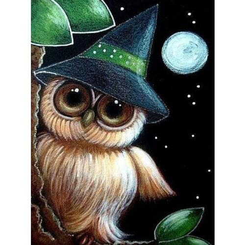 New Diy Diamond Embroidery Wear a Hat Lovely Owl Diamond Painting Square Diamond Full drill Animal series Children Bedroom