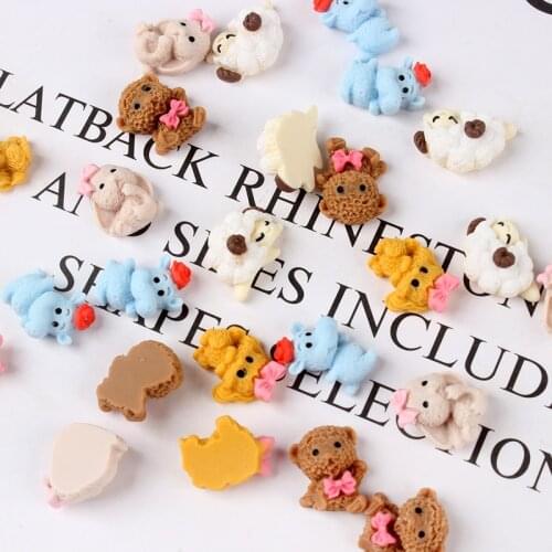 New 20/50pcs High Quality Cute Animal Calf Puppy Nail Decoration DIY Resin Phone Case Hairclip Nail Art Accessories
