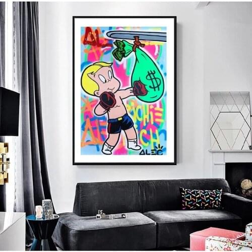 Graffiti Boy Poster Artwork Monopoly Canvas Posters Prints Money Wall Art Painting Pictures for Modern Living Room Decoration
