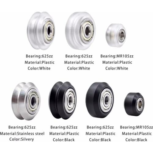 3D Printer Parts CNC Openbuilds Plastic Wheel POM MR105ZZ 625ZZ V-slot Bearing Bore 5mm Passive Round Gear Perlin Wheel Pulley