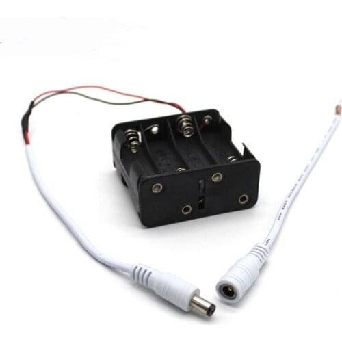 300pcs/lot 8*AA 12V Plastic Battery Storage Holder Box Case Back to Back 8 Slots AA Batteries Cover with DC5.5*2.1mm Connector