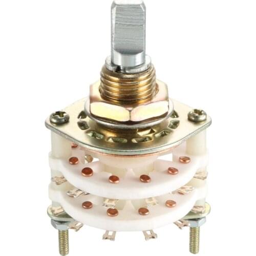 Uxcell Band Selector Rotary Switch 1/2 Pole 4/5/6/7/10/11 Position 2/1 Deck Switch Select Table 8/10/11/12/24 pin fit 10mm Hole