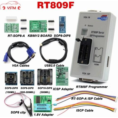 New arrival RT809F ISP Programmer/ RT809 lcd usb programmer Repair Tools 24-25-93 serise IC with 11 adapters