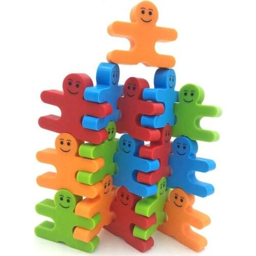 4PCS Silicone Block Teethers Balance Villain Man Block&Teether Combination Toys BPA Free Silicone Educational Building Blocks