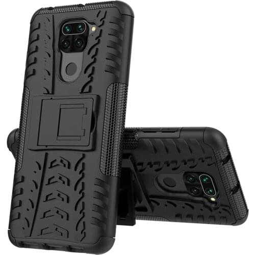 For Xiaomi Redmi Note 9 Silicone Hard PC Armor Phone Holder Anti-knock Case For Redmi Note 9 7 8 Pro Cover For Redmi Note 9 Case