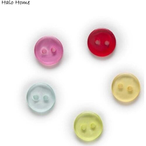 Translucent Multi-color optional 100pcs 2 Holes Mixed Resin Buttons Clothing Home Decor Sewing Scrapbooking Card Making DIY 11mm