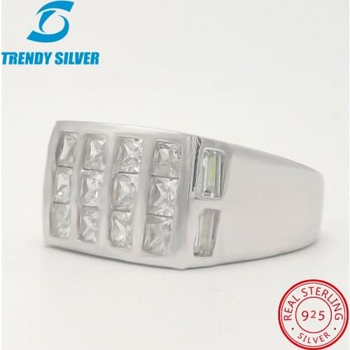 Silver 925 fine jewelry man rings men accessories turquoise gemstone natural onyx agate wholesale TRENDY SILVER