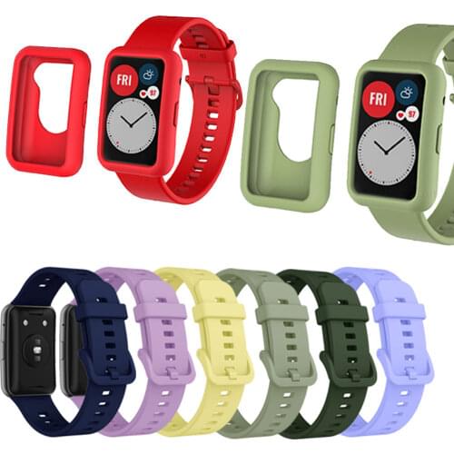 Silicone Band For Huawei Watch Fit Strap Original Smartwatch Wriststrap Belt for huawei fit bracelet Accessories Protective case