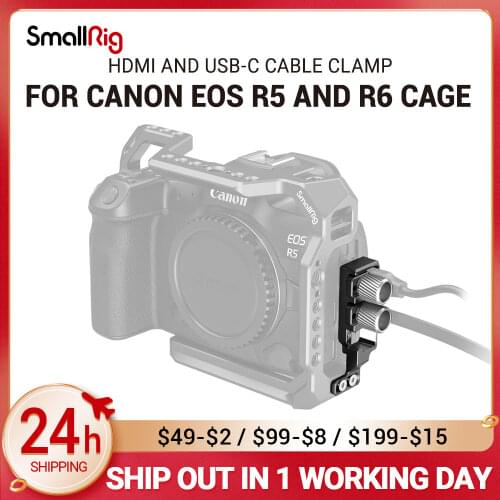 SmallRig HDMI-compatible and USB-C Cable Clamp for Canon EOS R5 and R6 Cage 2981