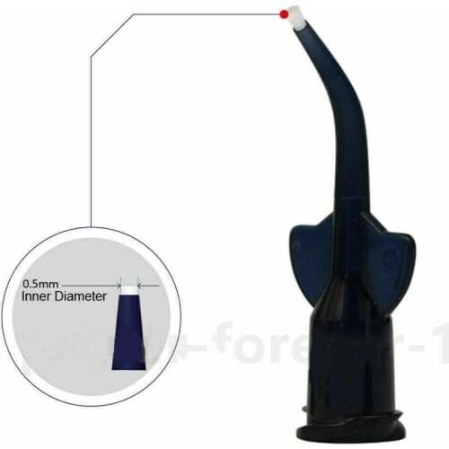 100Pcs Dental Mini Brushes Syringe Needle Tips With Brush Delivery Liner Appliator Infusor