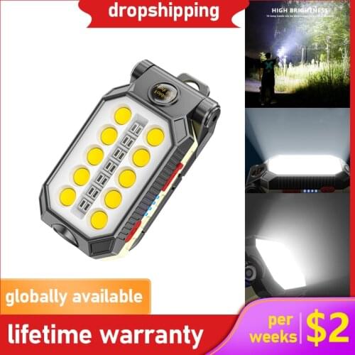 USB Rechargeable COB Work Light 20W/30W Portable LED Flashlight Adjustable Waterproof Camping Lantern Magnet High Power Lamp