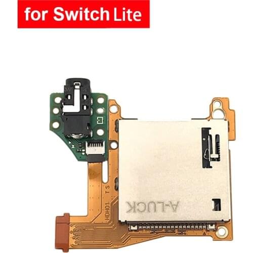 For NS Switch Lite Game Card Slot Socket with Headset Headphone Board Game Card Socket Repair Parts With Board
