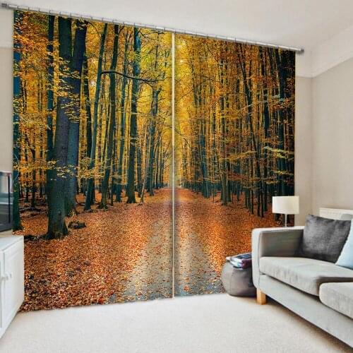 New auturn forest curtains D Blackout Curtains For Living room Bedding room Drapes Cotinas para sala