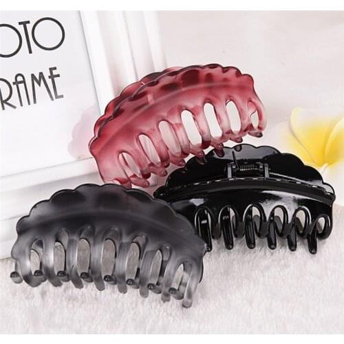 Women Hair Clip Large Size Acrylic Hairpins Solid Color Women Hair Crab Hair Claws Women Make UP Washing Tool Hair Accessories