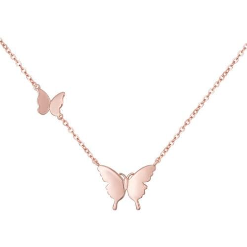S925 Sterling Silver Necklace Female Butterfly Pendant Necklace Sterling Silver Necklace Choker Chains for Jewelry